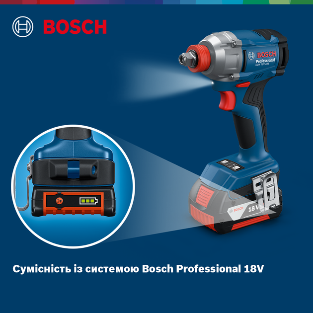 Аккумуляторный бесщеточный ударный гайковерт Bosch GDX 18V-285+ (L-BOXX + 2х аккумуляторы 18V 4,0Ah + Зарядное устройство) (06019N2102) - изображение 4
