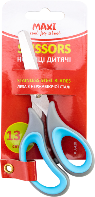 Упаковка ножниц детских Maxi 13.5 см Серо-голубые x 12 шт (MX08420_12) - изображение 2