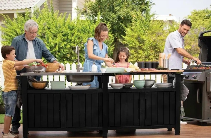 Cтіл cадовий для барбекю Keter Unity Chef 415 L з мийкою графіт (249459) - зображення 7