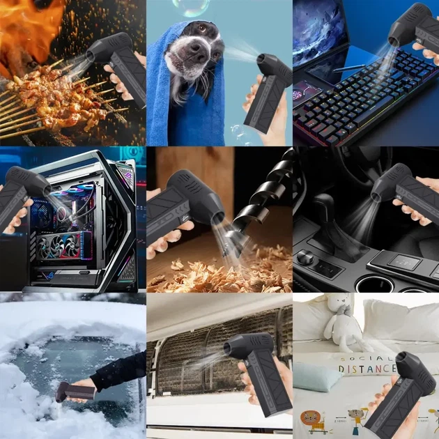 Міні турбовентилятор 5000 мА·год, від USB, ZY7400-SE/PRO/Акумуляторна повітродувка/ Портативний турбофен - зображення 8