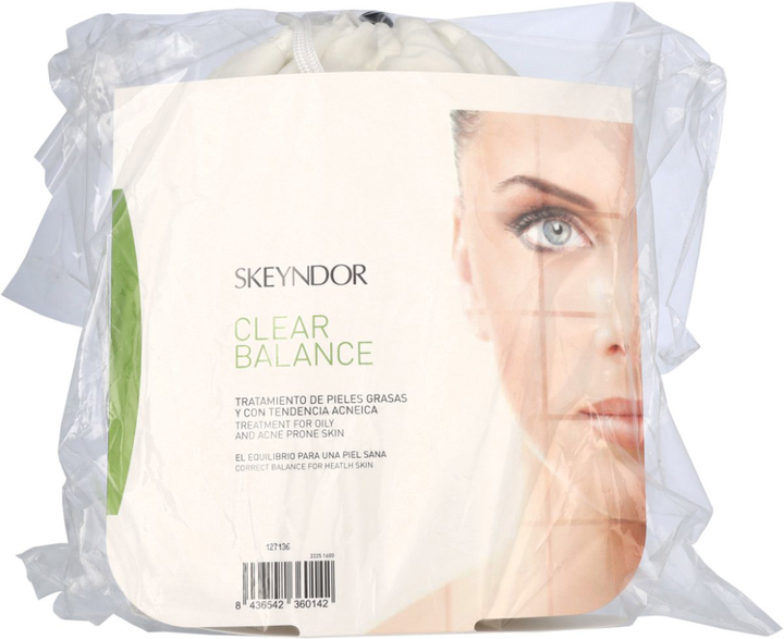 Zestaw do pielęgnacji twarzy Skeyndor Clear Balance do skóry tłustej Pianka oczyszczająca Pure 150 ml + Tonik Pore Normalising Factor 75 ml + Serum Pore Refining Repair 50 ml + Żel Pure Defense z SPF 15 50 ml (8436542360142) - obraz 5