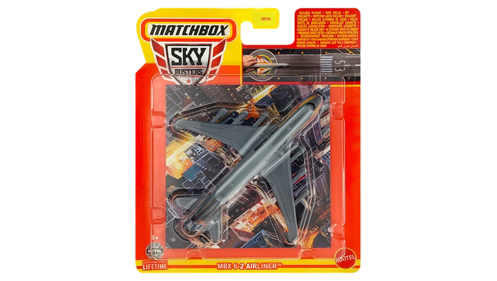 Тематична Машинка Matchbox MBX 6-2 Airliner Sky Busters 1:64 HHT34/HVM39 Grey - Фото 2 Тематична Машинка Matchbox MBX 6-2 Airliner Sky Busters 1:64 HHT34/HVM39 Grey - зображення 2
