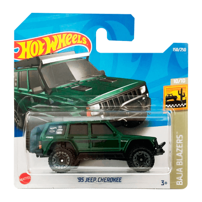 Машинка Базовая Hot Wheels '95 Jeep Cherokee HCT10 Baja Blazers Green 1шт - Фото 1 Машинка Базовая Hot Wheels '95 Jeep Cherokee HCT10 Baja Blazers Green 1шт - изображение 1