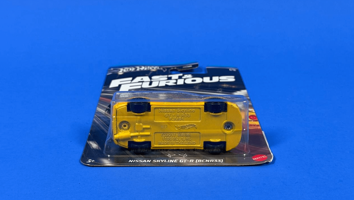 Тематична Машинка Hot Wheels Nissan Skyline GT-R (BCNR33) Fast & Furious 1:64 HNR88/HRW51 Yellow - Фото 5 Тематична Машинка Hot Wheels Nissan Skyline GT-R (BCNR33) Fast & Furious 1:64 HNR88/HRW51 Yellow - зображення 5