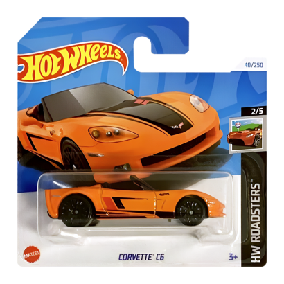 Машинка Базовая Hot Wheels Corvette C6 Roadsters 1:64 HTC14 Orange