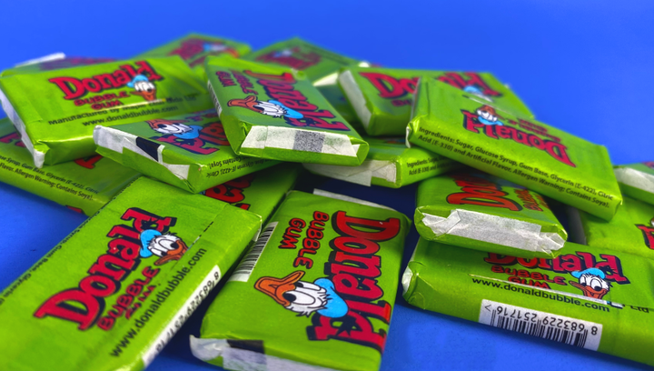 Набір Жувальна Гумка 100шт Donald Bubble Gum Red Blue Yellow Green 4,5g - зображення 3