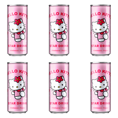 Набір Напій The Drinks 6шт Hello Kitty Star Drink Raspberry Feijoa 250ml - Фото 1 Набір Напій The Drinks 6шт Hello Kitty Star Drink Raspberry Feijoa 250ml - зображення 1