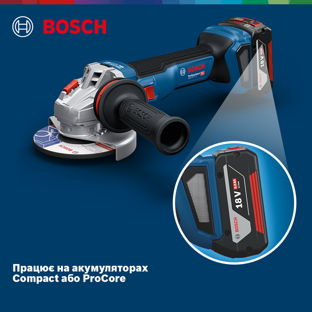 Аккумуляторная бесщеточная угловая шлифмашина Bosch GWS 18V-11 S solo (06019N4000) - Фото 6 Аккумуляторная бесщеточная угловая шлифмашина Bosch GWS 18V-11 S solo (06019N4000) - изображение 6