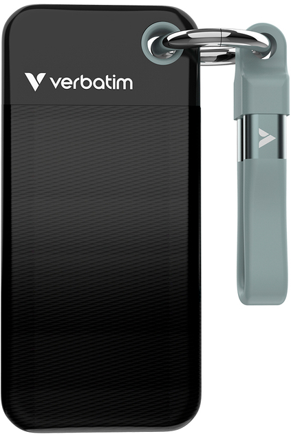 Dysk SSD Verbatim Pocket SSD 2TB USB 3.2 Gen 2 Type-C Black-Grey ('0023942321941) External - obraz 1