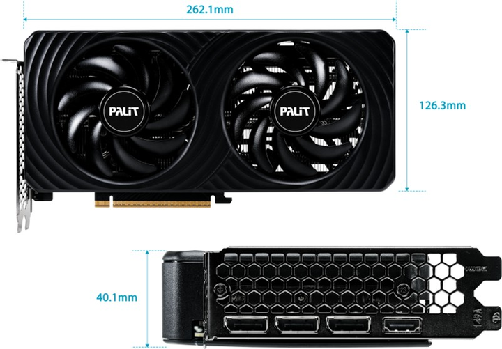 Відеокарта Palit PCI-Ex GeForce RTX 5060 Ti Dual OC 8GB GDDR7 (128bit) (2632/28000) (HDMI, 3 x DisplayPort) (NE7506TT19P1-GB2062D) - зображення 11