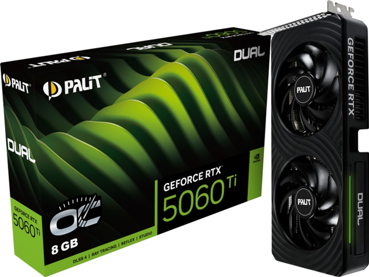 Відеокарта Palit PCI-Ex GeForce RTX 5060 Ti Dual OC 8GB GDDR7 (128bit) (2632/28000) (HDMI, 3 x DisplayPort) (NE7506TT19P1-GB2062D) - зображення 12