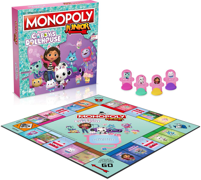 Настільна гра Winning Moves Games Monopoly Junior Будиночок для ляльок Габбі (грецька версія) (5036905056038) - зображення 2
