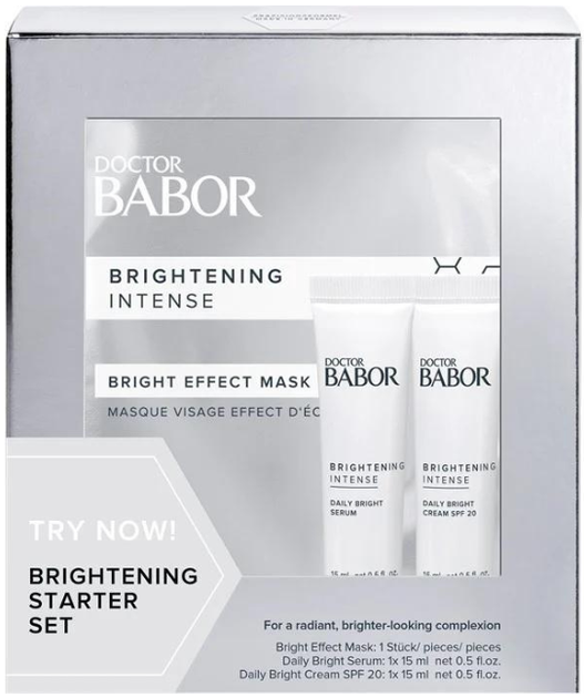 Набір для догляду за обличчям Babor Brightening Intense Try Me Маска для обличчя 1 шт + Крем для обличчя 15 мл + Сироватка для обличчя 15 мл (4015165344834) - зображення 1