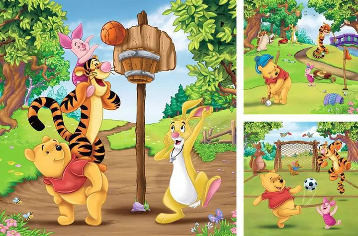 Puzzle Ravensburger Disney Winnie the Pooh Dzień Sportu 3x49 szt (10105187) (4005556051878) - obraz 2