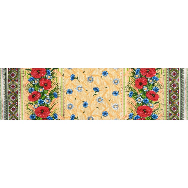 Ткань скатертная рогожка маки (160г/м.кв150см пог.м) 184073 - Фото 2 Ткань скатертная рогожка маки (160г/м.кв150см пог.м) 184073 - изображение 2