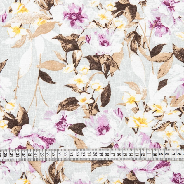 Декоративная ткань лонета Аделия цветы фон светло серый (170г/м.кв280см пог.м) 181791 - Фото 3 Декоративная ткань лонета Аделия цветы фон светло серый (170г/м.кв280см пог.м) 181791 - изображение 3