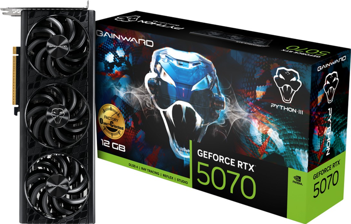 Відеокарта Gainward PCI-Ex GeForce RTX 5070 Python III OC 12GB GDDR7 (192bit) (2542/28000) (HDMI, 3 x DisplayPort) (NE75070S19K9-GB2050T) - зображення 9