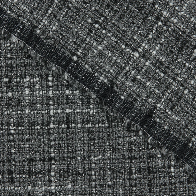 Тканина костюмна ELTEX ШАНЕЛЬ з люрексом сіро-чорний (330г/м.кв140см пог.м) 164049 - зображення 4