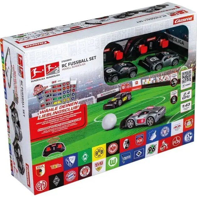 Samochodzik zdalnie sterowany Carrera 2.4 GHz Mario Kart Mini RC Bundesliga Soccer Set 1:43 370430041 (9003150149194) - obraz 1