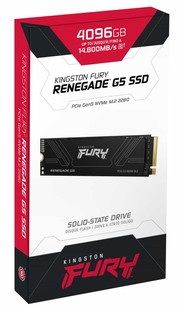 Dysk SSD Kingston FURY Renegade G5 4TB M.2 2280 NVMe PCIe 5.0 x4 3D NAND TLC (SFYR2S/4T0) - obraz 3
