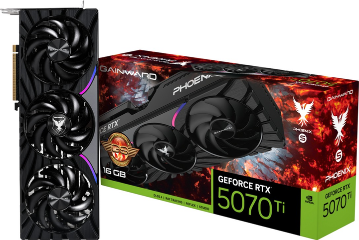 Відеокарта Gainward PCI-Ex GeForce RTX 5070 Ti Phoenix-S GS 16GB GDDR7 (256bit) (2482/28000) (HDMI, 3 x DisplayPort) (NE7507TS19T2-GB2031K) - зображення 10