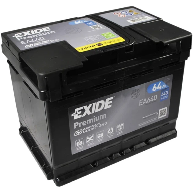 Акумуляторна батарея Exide Premium 6СТ-64 Євро (EA640) (640А) - Фото 1 Акумуляторна батарея Exide Premium 6СТ-64 Євро (EA640) (640А) - изображение 1