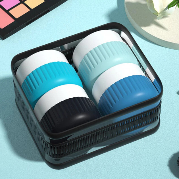 Набір ємностей для косметики 4х50ML (4 шт.) blue and black 3DTOYSLAMP - зображення 2