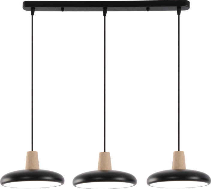 Подвесная LED люстра VALESO XI3342-3 черный + дерево, 3000K, 4200K, 6000K - изображение 3