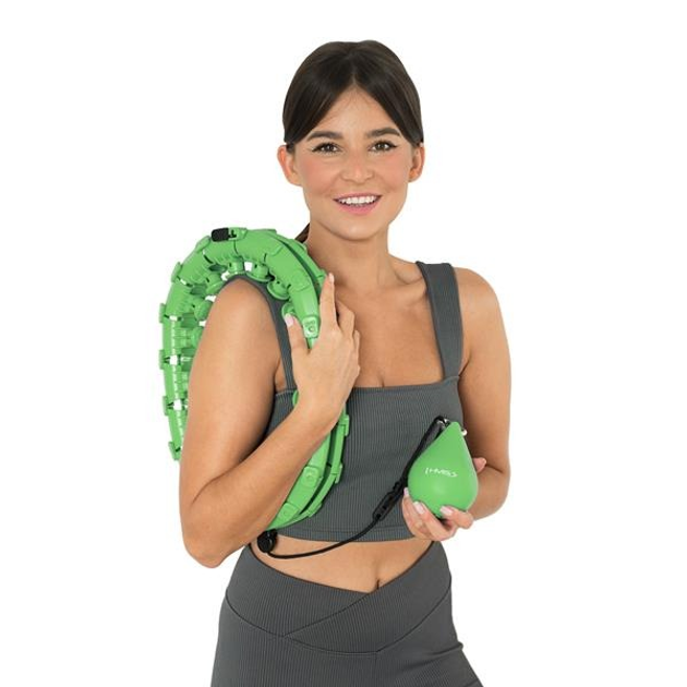 Hula-hop HMS PLUS SIZE z wypustkami i obciążnikiem zielony HHW12 (5907695553345) - obraz 16