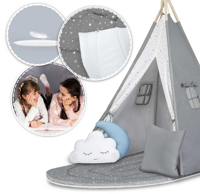 Namiot tipi dla dzieci Nukido NK-406 szary (5903890616694) - obraz 11