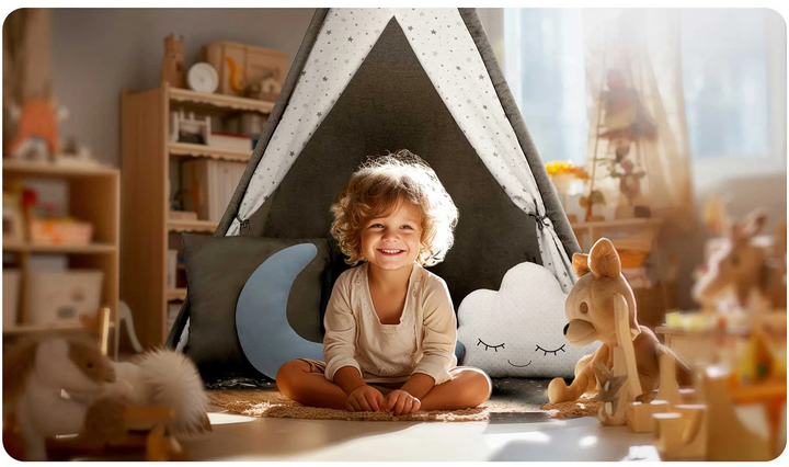 Namiot tipi dla dzieci Nukido NK-406 szary (5903890616694) - obraz 15