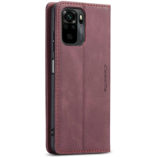 Чохол-книжка CaseMe із нубуку для Xiaomi Redmi Note 10/10s Бордовий - зображення 3