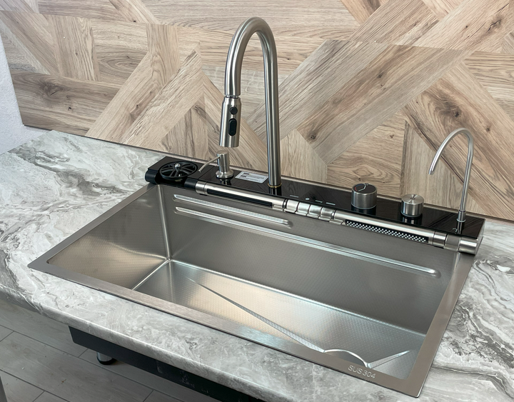 Многофункциональная кухонная мойка Platinum Handmade Brushed Silver SP7545LB - изображение 4