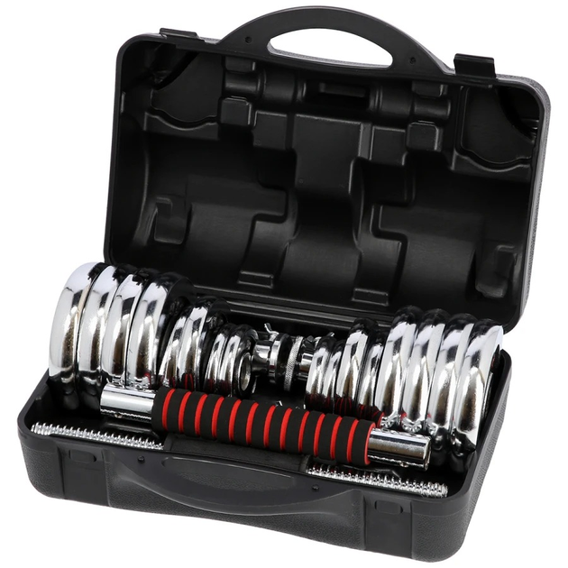 Zestaw sztangielki - sztanga HMS STC30 w walizce 32 kg (5907695540284) - obraz 4