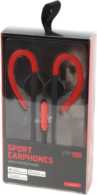 Słuchawki Freestyle Sport In-Ear Earphones + Mic Black-Red (FH1014RB) - obraz 4