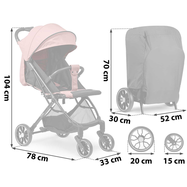 Прогулянкова коляска Nukido Paseo Рожева 716004 (5903890622411) - зображення 11