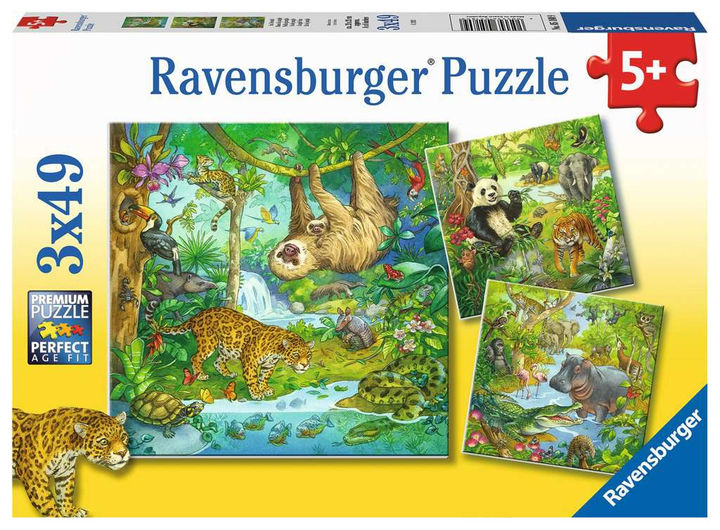Пазл Ravensburger Animals 3x49 шт (10105180) (4005556051809) - зображення 1