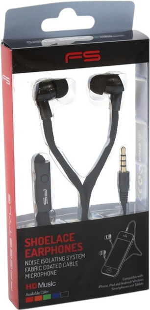 Słuchawki Freestyle Shoelace In-Ear Earphones + Mic Black (FH2112B) - obraz 4