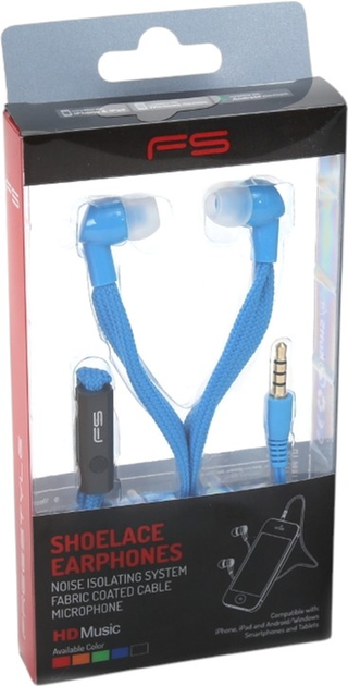 Навушники Freestyle Shoelace In-Ear Earphones + Mic Blue (FH2112BL) - зображення 4