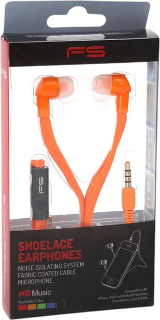 Słuchawki Freestyle Shoelace In-Ear Earphones + Mic Orange (FH2112O) - obraz 4