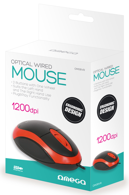 Mysz Omega OM-06V USB Black/Red (5907595416467) - obraz 7