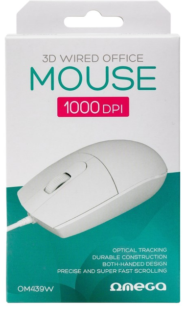 Mysz Omega 3D Wired Office Basic USB White (5907595460729) - obraz 5