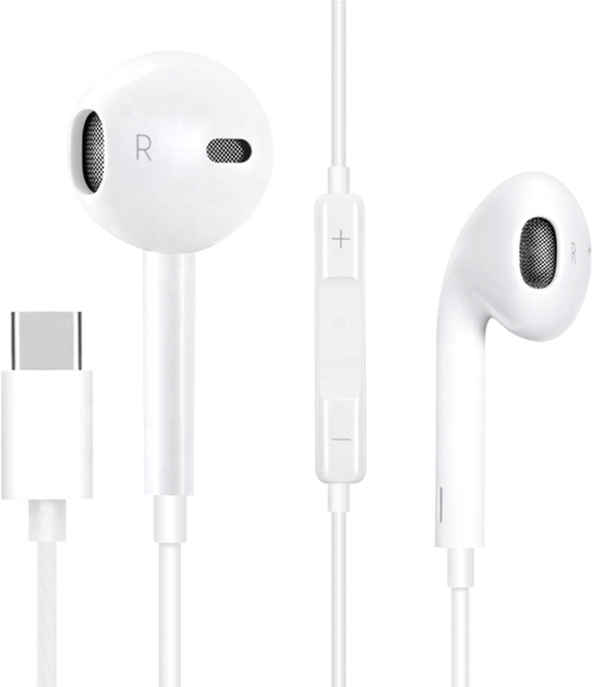 Słuchawki Fiesta In-Ear Earphones USB-C White (FISEMW10) - obraz 3