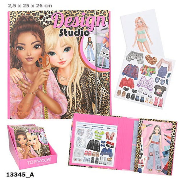 Zestaw kreatywny Depesche Design Studio Top Model w teczce z naklejkami 13345A (4010070695095) - obraz 2