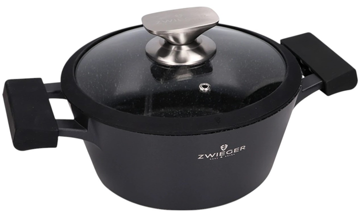 Каструля Zwieger Black Stone з кришкою 28 см (5903357373566) - зображення 1