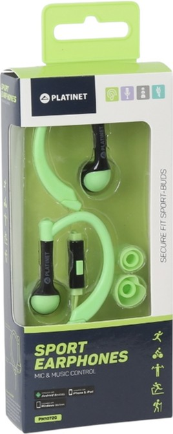 Навушники Platinet Sport Earphones Green (PM1072G) - зображення 4