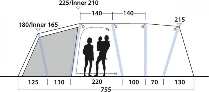 Намет Outwell Jacksondale 7PA Air Tent (5709388129062) - зображення 10