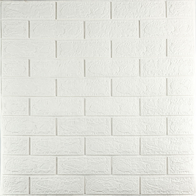 3D панель самоклеящийся кирпич Белый 700х770х3мм Sticker Wall - изображение 1