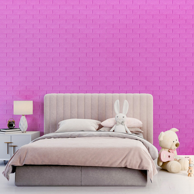 3D панель самоклеящийся кирпич Пурпурный 700х770х5мм (14-5) SW-00001334 Sticker Wall - изображение 9