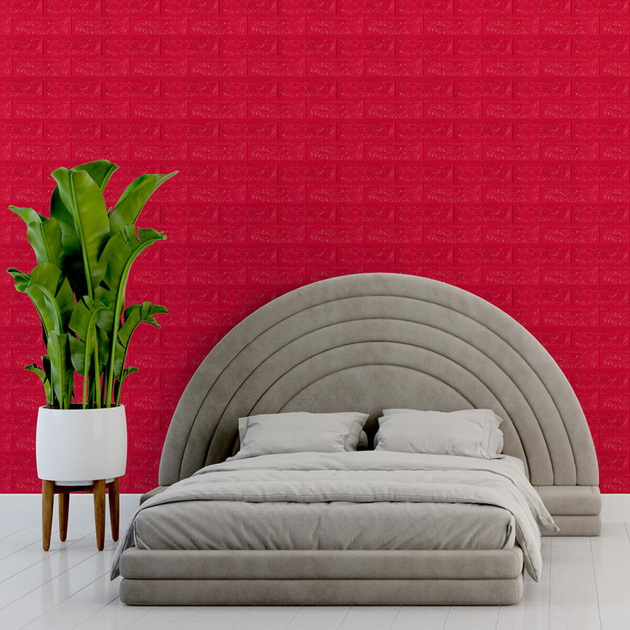 3D панель самоклеящийся кирпич Красный 700х770х7мм (008-7) SW-00000054 Sticker Wall - изображение 10